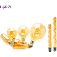 2-10pcs Retro LED Spiral Filament Light Bulb E14 E27 4W 220V Warm Yellow C35 A60 ST64 T185 T225 G80 G95 G125 Vintage Edison Lamp