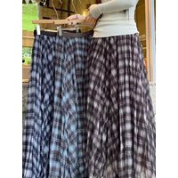 Sweet Spicy Korean Plaid High Waist Skirt Women's Summer Unique Design Student Versatile Full Skirt Long Skirt