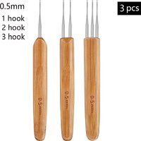 1Pc 0.5mm/0.75mm/1.0mm Dreadlock Crochet Hook Wood Crochet Needles Hair Dreadlocks Tool for Braid Craft