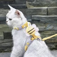Pet Supplies Cartoon Bee Cat Harness Portable Adjustable Dog Harness Breast Back Harness Pet Collar Pet Walking