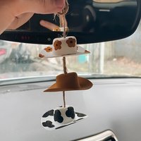 1PC Cowboy hat car pendant rearview mirror hanging decoration