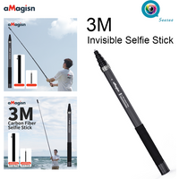 aMagisn 3m Carbon Fiber Invisible Selfie Stick For Insta360/DJI/GoPro Extension Rod Accessories