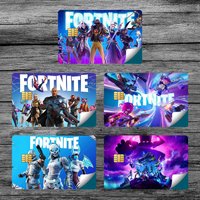 Game F-Fortnite cool Bank Credit Cards Bus Pass Stickers Cool Decoration Waterproof 4PCS Card