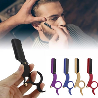 Manual Barber Razor Haircut Shaving Tool - Beard Eyebrow Trimming Blades Straight Edge for Hairdresser Professional Depilation