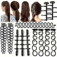 DIY Hair Braiding Tool Fishbone Braid Maker Set Simple Lazy Braider For Women All Hair Types Ponytail Bow-Shaped Styling Access