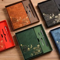 1pcs New China-Chic Style High Beauty Notebook Business Meeting Office Notebook Gift Set Buckle Book