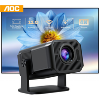 Projecteur intelligent AOC HA108 Android 11, résolution native 720p, 4K, 250 lumens ANSI, mise au point automatique, correction trapézoïdale en 4 points, Wi-Fi 6 double bande, Bluetooth 5.4, 1 Go de