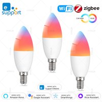 EWelink E14 Led Bulb WiFi Zigbee,Dimmable Candle Lamp 3000-6500k RGB,Works With Alexa Amazon Google Home Yandex Alice Smartthing