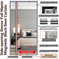 Summer mosquito proof ventilation dense mesh sturdy side opening curtain magnetic self-adhesive door curtain easy to clean