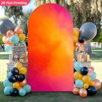 VIKAMA Orange-Red Gradient Arch Background Fabric, Suitable For Wedding And Birthday Party Photo Area Backdrop, Party Supplies