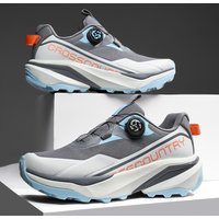 All-Season Comfortable Thick Bottom Rotary Button Sports Shoes Anti-Slip Wear-Resistant Outdoor Hiking Sneakers