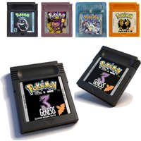 Carte de jeu Pokémon Noir et Blanc 3, version Genesis, carte de jeu GBC « Creepy Black Fool Gold », cartouche de jeu vidéo 16 bits, cartes de console pour GB/SP.