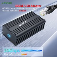 Lekuo USB 10G Ethernet Dongle USB 3.2 Gen2x2 to 10GbE RJ45 Network Adapter for MacBook PC NAS Realtek RTL8159