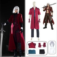 Anime DMC 5 Dante Cosplay Men Costume Disguise for Adult Man Jacket Gloves Coat Full Set Roleplay Outfit Halloween Carnival Suit