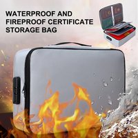 Feuerfeste Dokumenten-Passwort-Tasche für Reisen, wasserdichte Datei, Geldaufbewahrung, sichere Papiere, Reißverschluss, Sicherheits-Organizer, mehrschichtiges Kartenetui