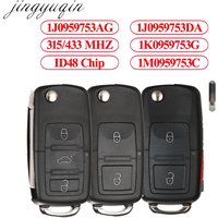 Jingyuqin Remote Key 315/434MHz ID48 For Volkswagen VW Golf 4 5 6 Jetta Passat CC Tiguan Polo Beetle Touran 1J0959753AG/DA/AH/AM