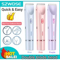 2026 Dual Head Hair Removal for Women Portable Float Blade Wet Dry Use Waterproof Painless Facial Trimmer Body Epilator