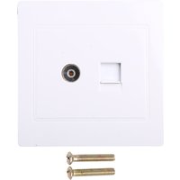 RJ45 Network Adapter+TV Antenna Coaxial Wall Mount Output Faceplate Panel Socket