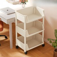 Floor Simple Bookshelf, Multi-Layer Storage Cabinet with Wheels, Home Children's Narrow Gap Shelf, Wall-Side Small Bookcase