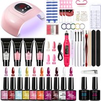 LIMEGIRL Gel Nail Polish Kit UV Soak Gel Base Coat Polishing Tool with LED Light and Nail Drill Semi-Permanent Gel Varnish Kit