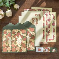 Multicolor Letter Stationery Cartoon Animal Sealing Labels Card Envelope Set Greeting Gift Writing Paper with Envelopes