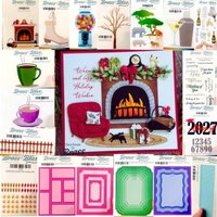 Coffee Cup Gumball Machine Rustic Fence Metal Cutting Dies Clear Stamps for DIY Making Card Scrapbook Craft Decoration 2026 New