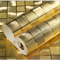 Non-self-adhesive Mosaic Wallpaper Rollers for Wall Decoration Glitter Mirror Sparkle Light Reflect Gold Silver Wall Stickers