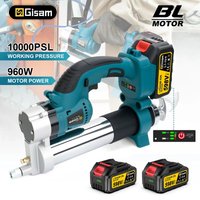 Bezszczotkowy elektryczny pistolet do smarowania Gisam 10000PSL 69Mpa, wysokociśnieniowy do smarowania samochodów, konserwacja samochodów, kompatybilny z akumulatorem Makita 18V.