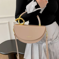 European And American Retro Shoulder Bag, Fashionable Designer Messenger Bag Brand Semi-circular Shoulder Saddle Bag Niche Bag