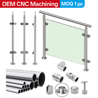 Custom Stainless Steel Baluster Stair Handrail Hardware Durable and Sturdy Stainless Steel Balcony Glass Railing Fittings