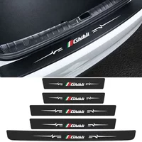 Carbon Fiber for Maserati Ghibli Logo Car Side Door Threshold Stickers Protective Film Auto Tailgate Sill Decals Pedal Guards