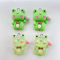 10pcs/pack Super Cute Cartoon Frog Resin Charms New Summer Earring Keychain Necklace Pendants Jewelry Making