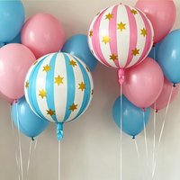 5Pcs 22 Inch 4D Striped Star Aluminum Film Balloon Ktv Mall Home School Decoration Circus Party Supplies Christmas Photo Props