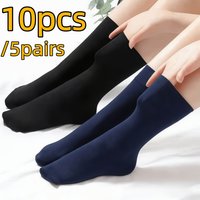 10pairs/5sets of breathable ultra-loose men's stockings with non-restrictive tops and elastic openings for easy wear and removal