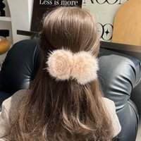 Real Mink Fur Flower Hair Clip Large Size Hairpin Barrettes For Women Girls Ponytail Temperament Clamps Hair Accessories