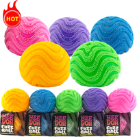 Hot NeeDoh Fuzz Ball Wonder Waves Sensory Squeeze Toy Textured Stress Relief Fidget Ball for Adults and Kids