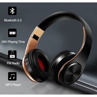 Écouteurs stéréo HIFI, casque Bluetooth, casque musical, FM et prise en charge de la carte SD avec micro pour téléphone portable Xiaomi Iphone Sumsamg tablette