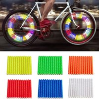12Pcs Bicycle Wheel Spokes Reflective Sticker MTB Bike Warning Strip Mount Clip Reflector