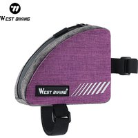 AliExpress West Biking WEST BIKING Mini Triangle Bike Bag 0.4L Bicycle Frame Front Tube Storage Bag Reflective Tear-Resistant MTB Road Bike Pannier
