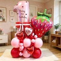 32pcs Strawberry Theme Party Decoration Balloon Wreath Set Big Strawberry Sweet Girls Berry First Theme Birthday Party Supplies