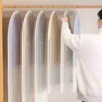 5Pcs Clothes Dust Cover with Zipper Suit Coat Jacket Waterproof Dustproof Hanging Clothes Bag Transparent Storage Bag