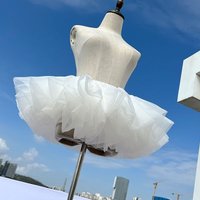 Fluffy Tulle Underskirt Dresses 3-Layer Lolita Petticoat Black White Puffy Tutu Petticoat Skirt for Women Under Dress Short