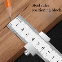 Professional Measuring Position Locator Adjustable Stainless Steel Ruler Stop Block Support Steel Rule Accurate Marking Gadget