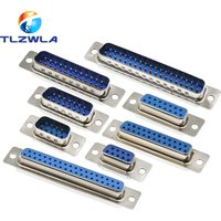 5Pcs DB9 DB15 DB25 DB37 Hole/Pin Female/Male Blue Welded Connector RS232 Serial Port Socket DB D-SUB Adapter 9/15/25/37 pin