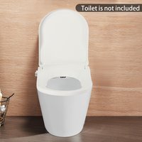 Non-Electric Bidet Toilet Seat 3-Hole Bidet Seat Fits Elongated Toilets White Dual Nozzle System Bidet with Easy Installation