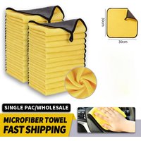 3/5/10Pcs Microfiber Car Wash Towels 30*30CM/30*60cm Double Sided Car Cleaning Drying Cloth for Car Care Kitchen Use