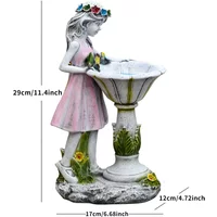 Flower Fairy Statue Solar Light Ornament Outdoor Courtyard Garden Decoration Resin Angel Figure Sculpture Micro Landscape Decor