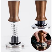 51/53/58MM Solid Wood Espresso Tamper Manual Press Coffee Tampers with Calibrated Spring Loaded Home Coffee Barista Accessories