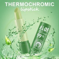 Aloe Vera Temperature Color Changing Lipstick Moisturizing Hydrating Long Lasting Natural Fruit Tinted Lip Balm for Daily Makeup