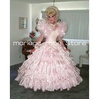 History Fashion Victorian Wedding Dresses Applique Ruffles Sleeve Puffy Skirt Corset Lace-up Bridal Gown Outfit Customsized
